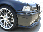 E36 BMW M3 close up of the front end with clear corners